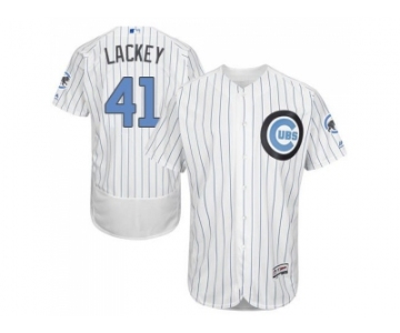 Chicago Cubs #41 John Lackey White(Blue Strip) Flexbase Authentic Collection 2016 Father's Day Stitched Baseball Jersey