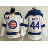 Chicago Cubs #44 Anthony Rizzo White Sawyer Hooded Sweatshirt Baseball Hoodie