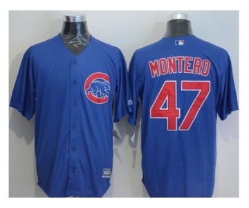 Chicago Cubs #47 Miguel Montero Blue New Cool Base Stitched Baseball Jersey