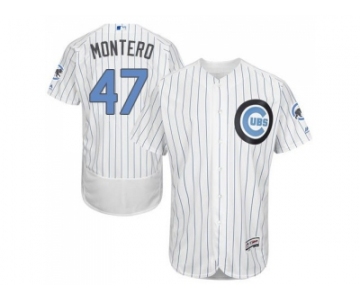 Chicago Cubs #47 Miguel Montero White(Blue Strip) Flexbase Authentic Collection 2016 Father's Day Stitched Baseball Jersey