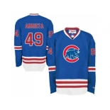 Chicago Cubs #49 Jake Arrieta Blue Long Sleeve Stitched MLB Jersey