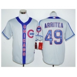 Chicago Cubs #49 Jake Arrieta Grey Cooperstown Stitched Baseball Jersey