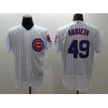 Chicago Cubs #49 Jake Arrieta White Flexbase Authentic Collection Stitched MLB Jersey