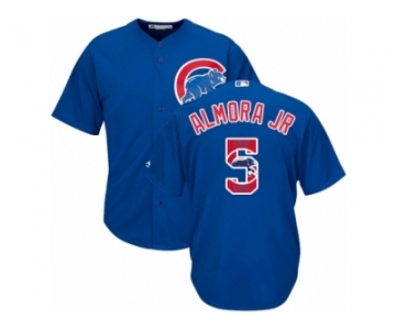 Chicago Cubs #5 Albert Almora Jr Authentic Royal Blue Team Logo Fashion Cool Base MLB Jersey