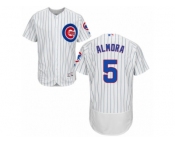 Chicago Cubs #5 Albert Almora Jr White Home Flexbase Authentic Collection MLB Jersey