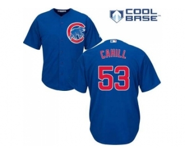 Chicago Cubs #53 Trevor Cahill Blue New Cool Base Stitched Baseball Jersey