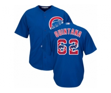 Chicago Cubs #62 Jose Quintana Authentic Royal Blue Team Logo Fashion Cool Base MLB Jersey