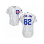 Chicago Cubs #62 Jose Quintana White Home Flexbase Authentic Collection MLB Jersey