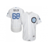 Chicago Cubs #68 Jorge Soler White(Blue Strip) Flexbase Authentic Collection 2016 Father's Day Stitched Baseball Jersey