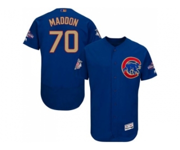 Chicago Cubs #70 Joe Maddon Blue Flexbase Authentic 2017 Gold Program Stitched MLB Jersey