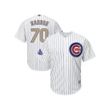 Chicago Cubs #70 Joe Maddon White 2017 Gold Program Cool Base Stitched MLB Jersey