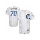 Chicago Cubs #70 Joe Maddon White(Blue Strip) Flexbase Authentic Collection 2016 Father's Day Stitched Baseball Jersey