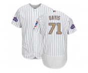 Chicago Cubs #71 Wade Davis White(Blue Strip) Flexbase Authentic 2017 Gold Program Stitched MLB Jersey