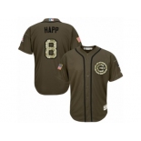 Chicago Cubs #8 Ian Happ Authentic Green Salute to Service MLB Jersey