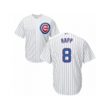 Chicago Cubs #8 Ian Happ Replica White Home Cool Base MLB Jersey