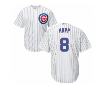 Chicago Cubs #8 Ian Happ Replica White Home Cool Base MLB Jersey