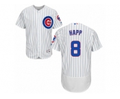 Chicago Cubs #8 Ian Happ White Home Flexbase Authentic Collection MLB Jersey