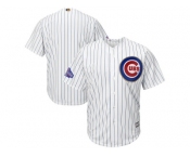 Chicago Cubs Blank White 2017 Gold Program Cool Base Stitched MLB Jersey