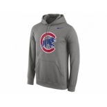 Chicago Cubs Nike Logo Performance Pullover Gray MLB Hoodie