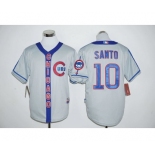 Men Chicago Cubs #10 Ron Santo Gray Blue Stitched MLB Jersey