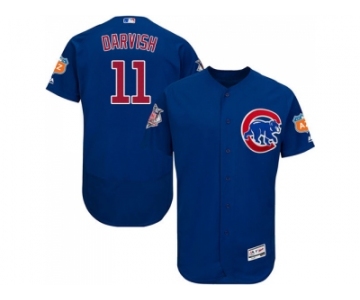 Men Chicago Cubs #11 Yu Darvish Blue Flexbase Authentic Collection Stitched MLB Jersey