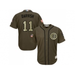 Men Chicago Cubs #11 Yu Darvish Green Salute to Service Stitched MLB Jersey