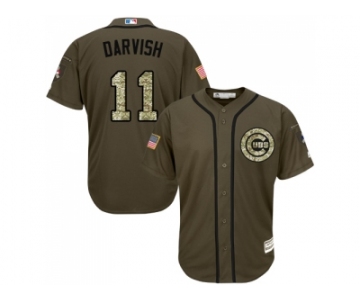 Men Chicago Cubs #11 Yu Darvish Green Salute to Service Stitched MLB Jersey