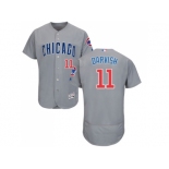 Men Chicago Cubs #11 Yu Darvish Grey Flexbase Authentic Collection Road Stitched MLB Jersey