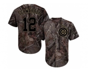 Men Chicago Cubs #12 Kyle Schwarber Camo Realtree Collection Cool Base Stitched MLB Jerseys