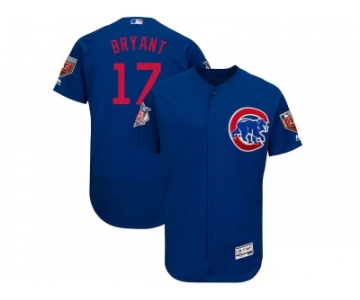 Men Chicago Cubs #17 Kris Bryant Majestic Royal 2018 Spring Training Flex Base Player Jersey