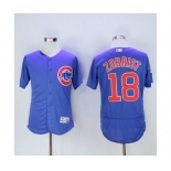 Men Chicago Cubs #18 Ben Zobrist Majestic blue Flexbase Authentic Collection Player Jersey