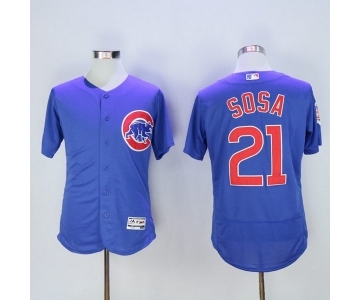 Men Chicago Cubs #21 Sammy Sosa Majestic blue Flexbase Authentic Collection Player Jersey