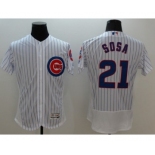 Men Chicago Cubs #21 Sammy Sosa Majestic white stripe Flexbase Authentic Collection Player Jersey