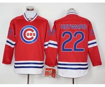 Men Chicago Cubs #22 Jason Heyward Red Long Sleeve Stitched Baseball Jersey