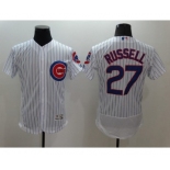 Men Chicago Cubs #27 Addison Russell Majestic White Flexbase Authentic Collection Player Jersey