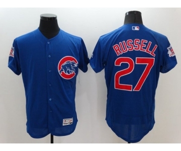 Men Chicago Cubs #27 Addison Russell Majestic blue Flexbase Authentic Collection Player Jersey