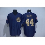 Men Chicago Cubs #44 Anthony Rizzo Blue Camo New Cool Base Jerseys