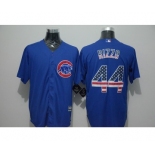 Men Chicago Cubs #44 Anthony Rizzo Blue USA Flag Fashion Cool Base Jersey