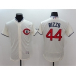 Men Chicago Cubs #44 Anthony Rizzo Majestic Cream Flexbase Authentic Collection Player Jersey