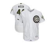 Men Chicago Cubs #44 Anthony Rizzo White(Blue Strip) Flexbase Authentic Collection 2018 Memorial Day Stitched MLB Jersey