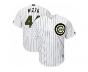 Men Chicago Cubs #44 Anthony Rizzo White(Blue Strip) New Cool Base 2018 Memorial Day Stitched MLB Jersey