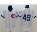 Men Chicago Cubs #49 Jake Arrieta Majestic White Flexbase Authentic Cooperstown Player Jersey