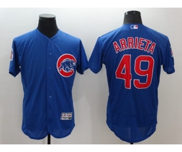 Men Chicago Cubs #49 Jake Arrieta Majestic blue Flexbase Authentic Collection Player Jersey