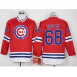 Men Chicago Cubs #68 Jorge Soler Red Long Sleeve Stitched Baseball Jersey