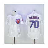 Men Chicago Cubs #70 Joe Maddon Majestic White Flexbase Authentic Collection Player Jersey