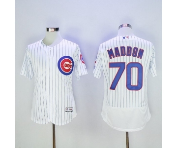 Men Chicago Cubs #70 Joe Maddon Majestic White Flexbase Authentic Collection Player Jersey