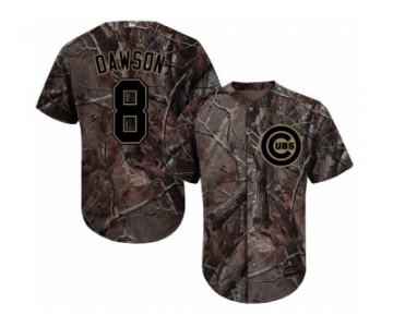 Men Chicago Cubs #8 Andre Dawson Camo Realtree Collection Cool Base Stitched MLB Jersey