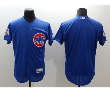 Men Chicago Cubs blank Majestic Blue stripe Flexbase Authentic Collection Jersey