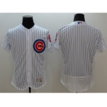 Men Chicago Cubs blank Majestic white stripe Flexbase Authentic Collection Player Jersey