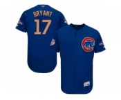 Men Cubs #17 Kris Bryant Blue Flexbase Authentic 2017 Gold Program Stitched MLB Jersey